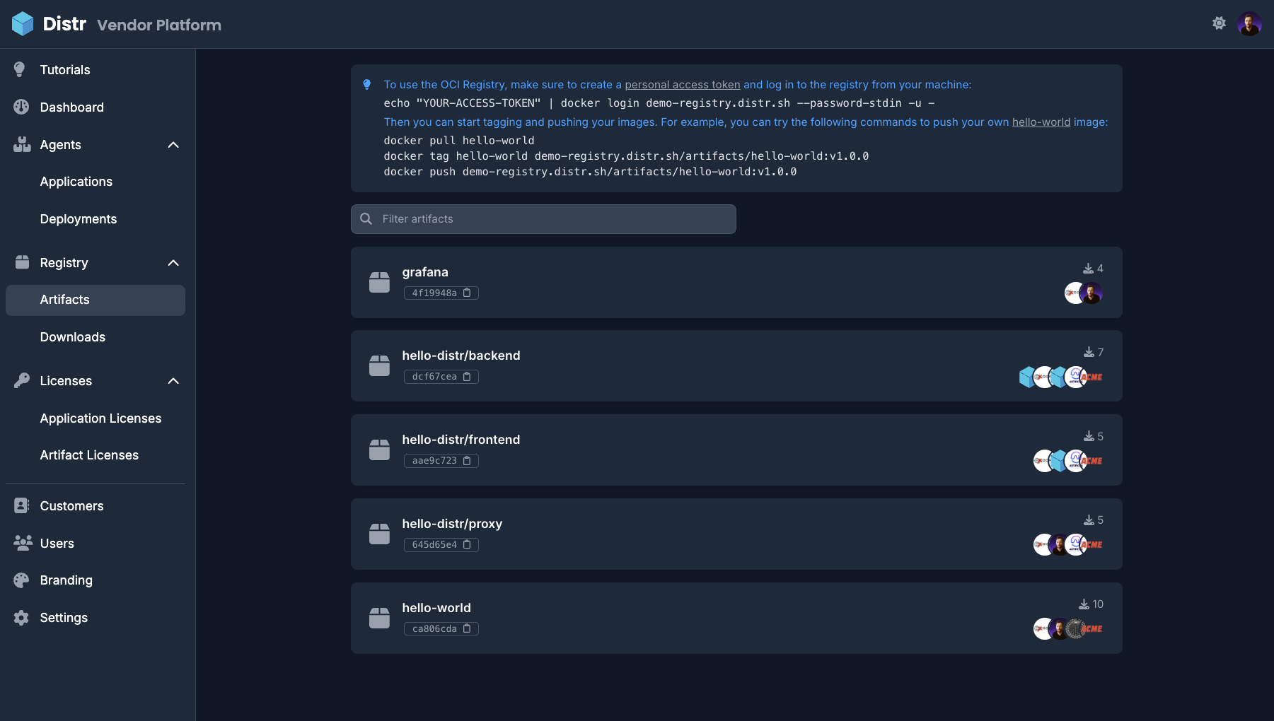General Artifact UI